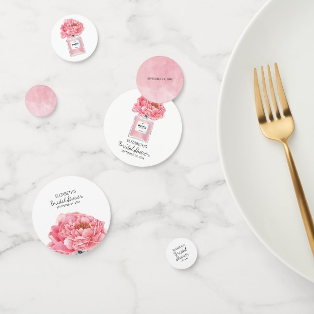 Confeti Ducha de Novia Floral con Peonías Rosadas y Perfum (Grupo)