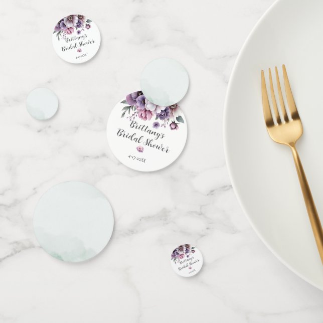 Confeti Ducha de Novia Floral Lavanda y Verde (Grupo)