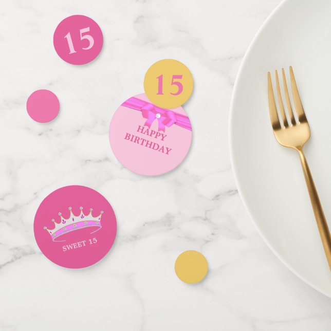 Confeti Dulce 15, 16 cumpleaños con oro Rosa (Grupo)