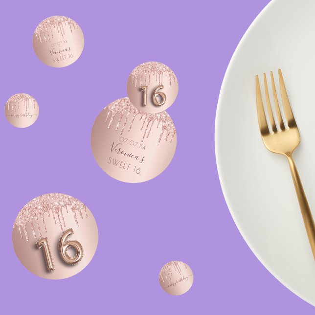 Confeti Dulce 16 rosa purpurina dorado rosa (Subido por el creador)