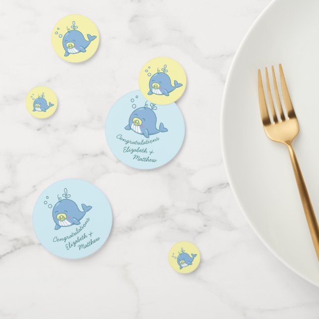 Confeti Dulce ballena Baby Shower Kawaii (Grupo)