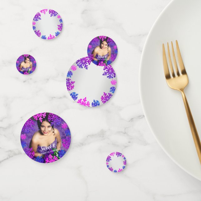 Confeti Dulce cumpleaños de copo de nieve de invierno 16 (Grupo)