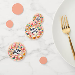 Confeti Dulce Cupcake de Candyland y Piruleta Feliz Cumple
