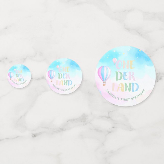 Confeti Dulce pastel onderland acuarela 1º cumpleaños (Anversos)