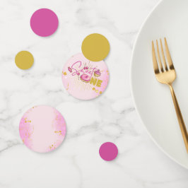 Confeti Dulce Un Chica Primer Cumpleaños Postres De Oro Ro