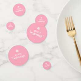 Confeti Dulces Comienzos | Fiesta de Bebé Niña Rosa y Blan