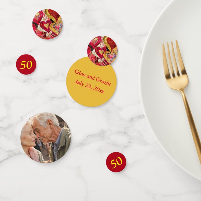 Confeti Editable 50° Aniversario Boda (Grupo)