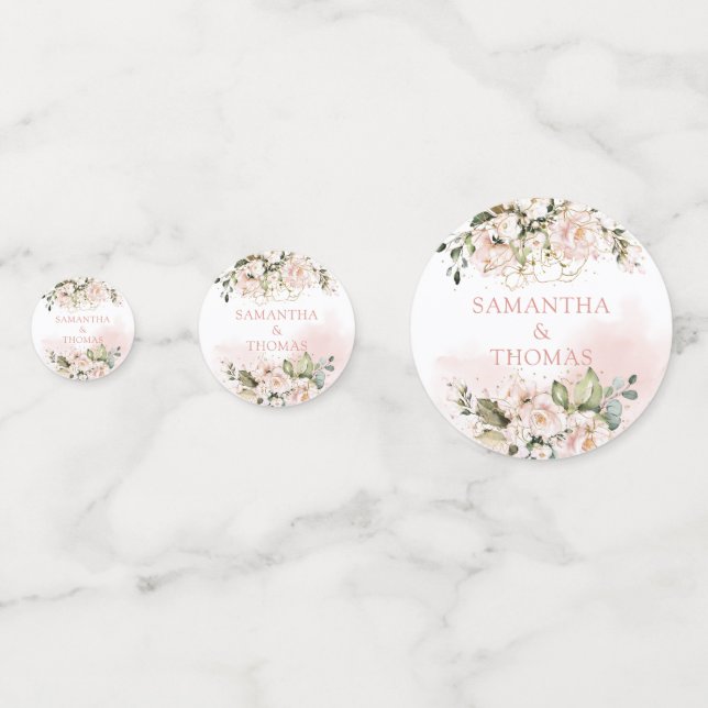 Confeti El Boho moderno luce brillantes dorados florales d (Anversos)