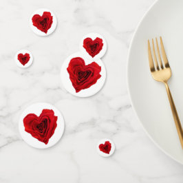 Confeti El día de San Valentín de rosa roja con forma de c