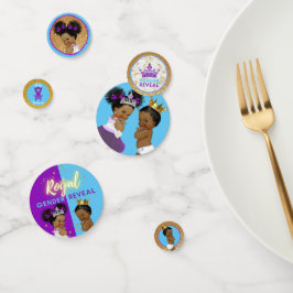 Confeti El género real africano revela morado y azul