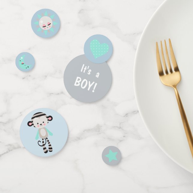 Confeti El niño del mono plushie Baby Shower (Grupo)