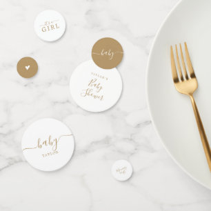 Confeti El oro minimalista es una mesa de Baby Shower Chic