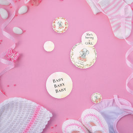 Confeti Elefante Baby Shower Boho Moda Coral acuarela