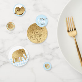 Confeti Elefante de oro azul de Baby Shower