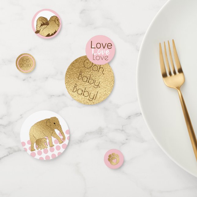 Confeti Elefante de oro rosa de Baby Shower (Grupo)