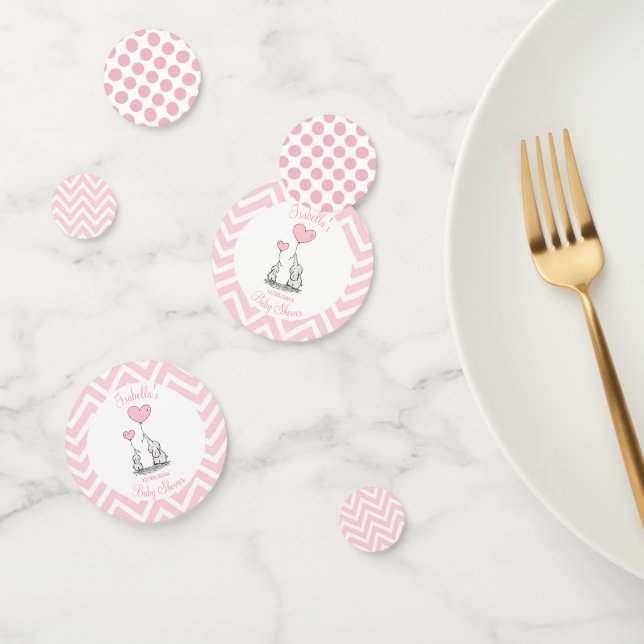 Confeti Elefante rosa Pastel Niña Personalizada (Grupo)