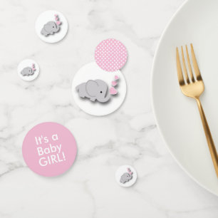 Confeti Elefante rosa y gris 🐘 BABY SHOWER