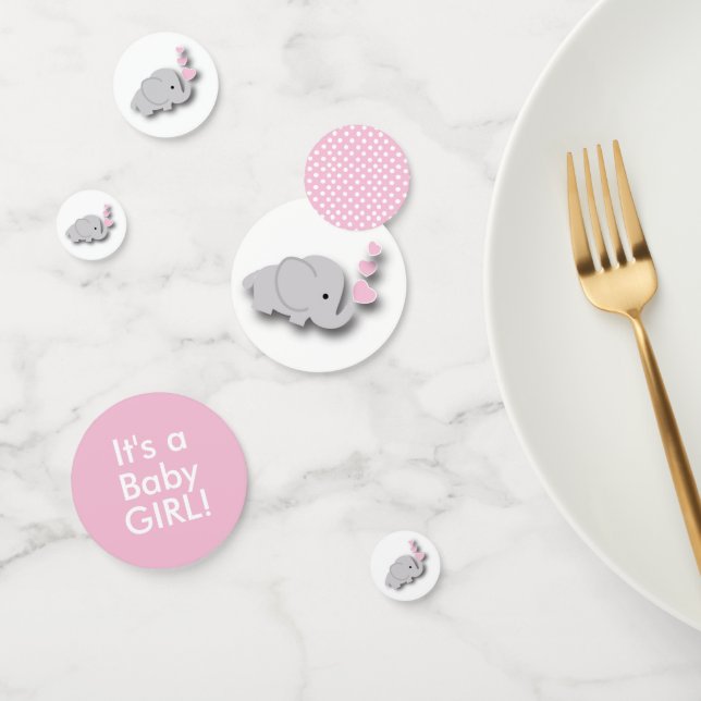 Confeti Elefante rosa y gris 🐘 | BABY SHOWER (Grupo)