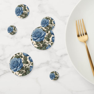 Confeti Elegancia azul: Rosas provinciales de época en flo