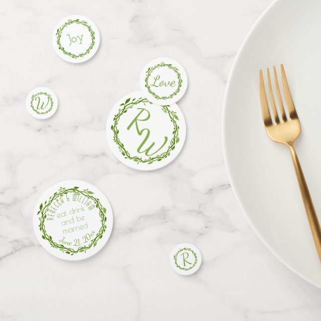 Confeti Elegancia de madera | Monograma Boda de la Fiesta  (Grupo)