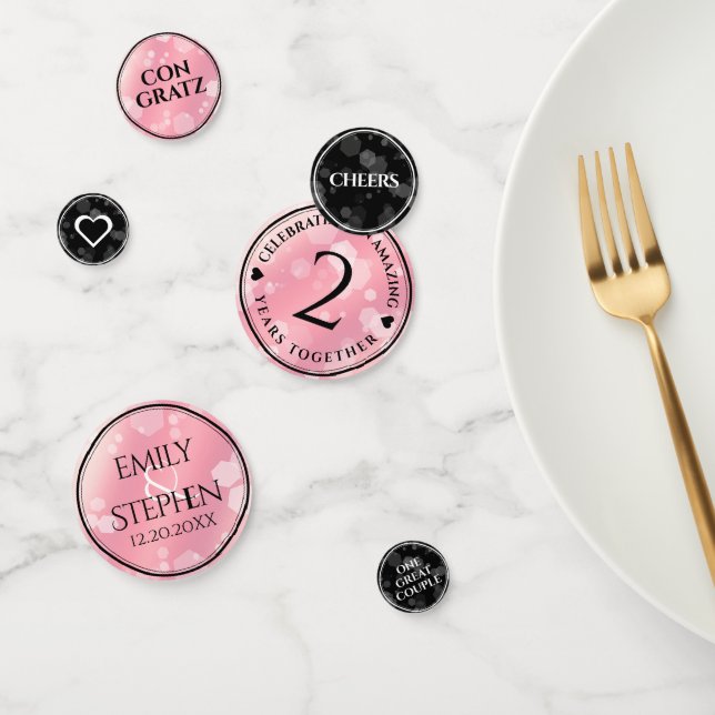 Confeti Elegante 2º Rosa Aniversario del Boda del Cuartz (Grupo)