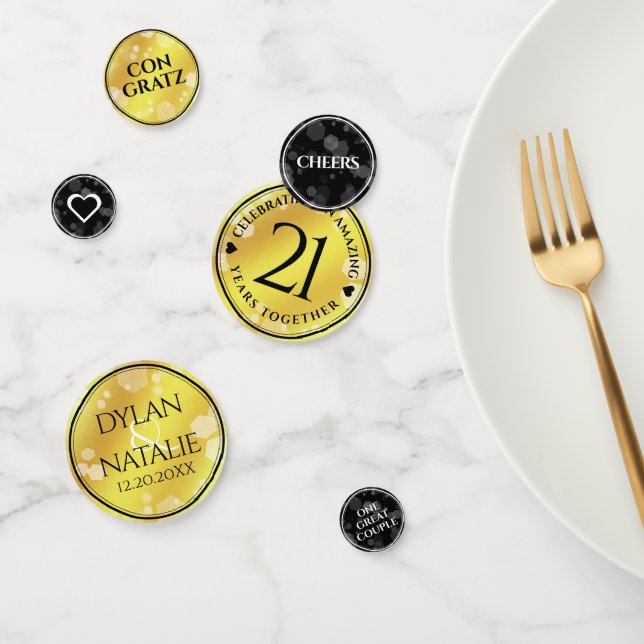 Confeti Elegante 21ª celebración del Aniversario del Boda  (Grupo)