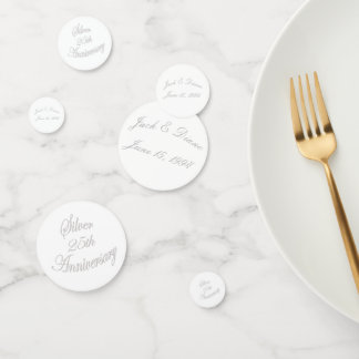 Confeti Elegante 25º Aniversario de Plata Personalizado 