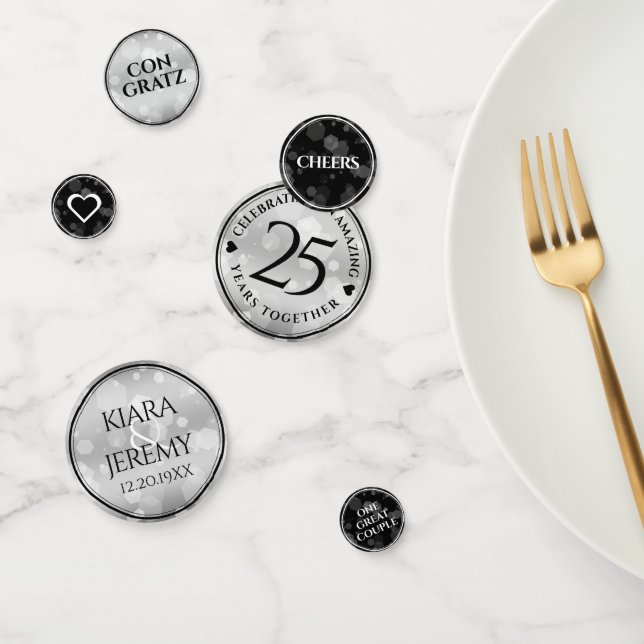Confeti Elegante 25° aniversario Boda de Plata (Grupo)