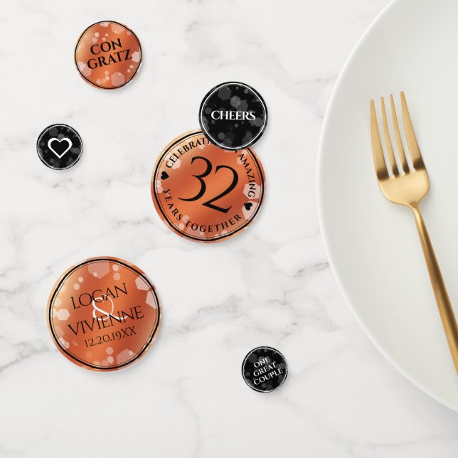 Confeti Elegante 32° Aniversario del Boda de Bronce (Grupo)