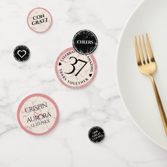 Confeti Elegante 37° Aniversario del Boda de Alabastro (Grupo)