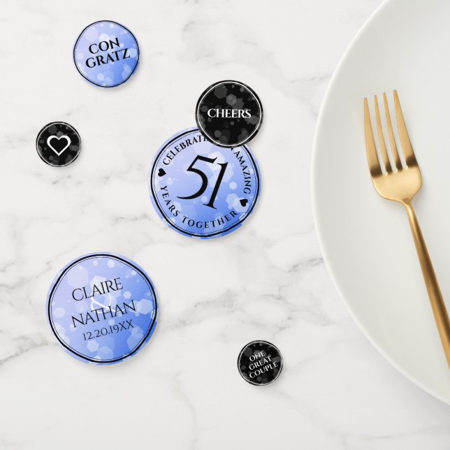 Confeti Elegante 51° Aniversario del Boda Sapphire (Grupo)