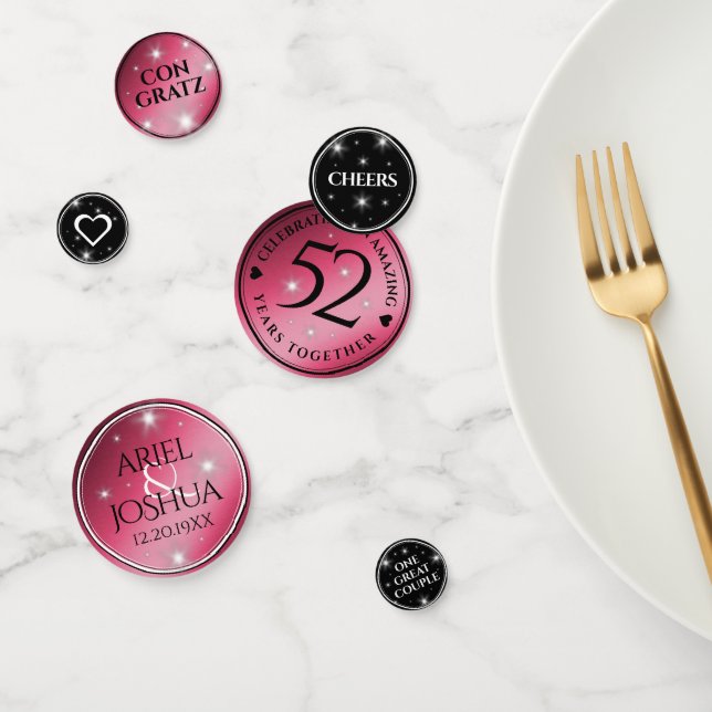 Confeti Elegante 52° Aniversario del Boda de Ruby (Grupo)