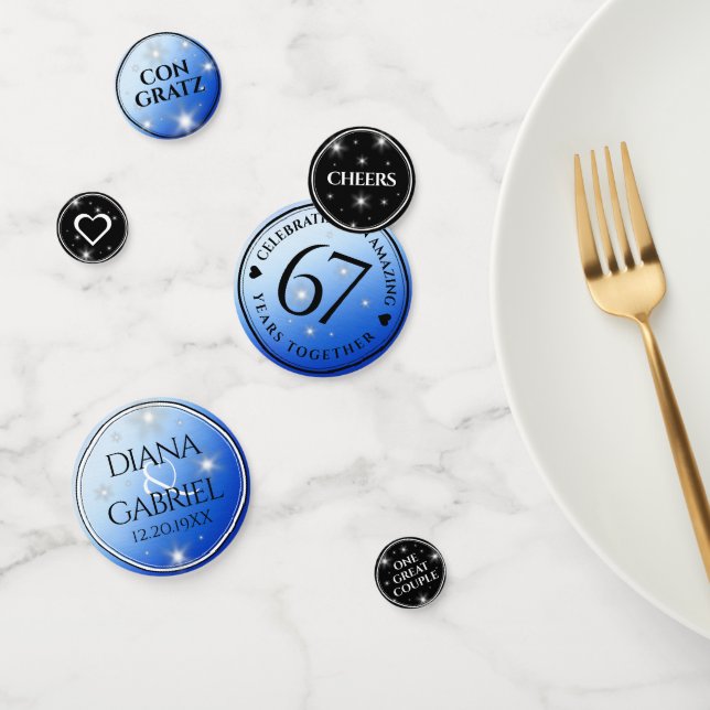Confeti Elegante 67º Aniversario del Boda de Star Sapphire (Grupo)