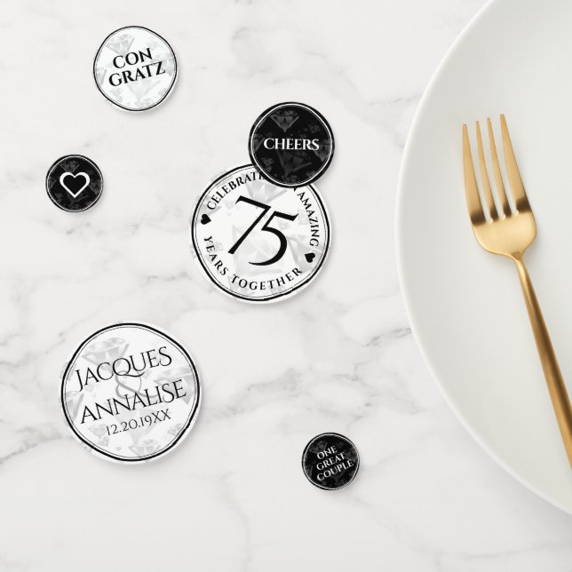 Confeti Elegante 75° Aniversario del Boda del Diamante (Grupo)