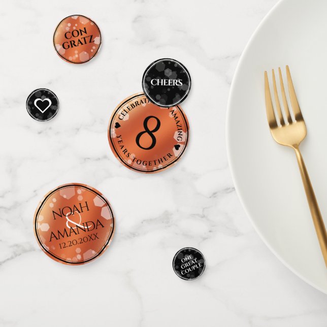 Confeti Elegante 8° Aniversario del Boda de Bronce (Grupo)