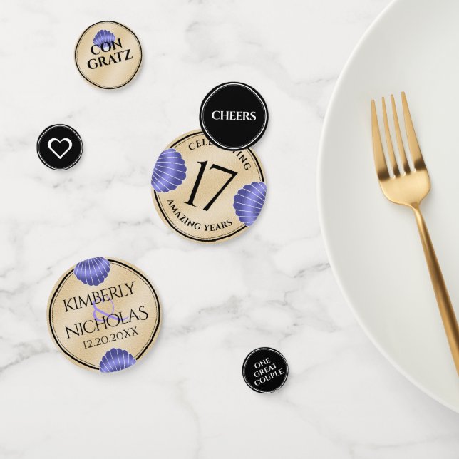 Confeti Elegante aniversario Boda de 17 conchas (Grupo)