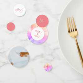 Confeti Elegante Boda de fotografía romántica de mármol ro