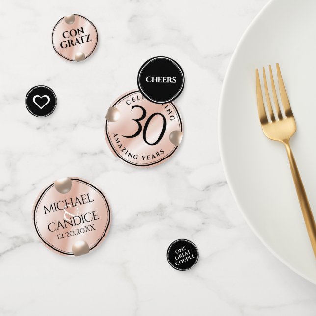 Confeti Elegante celebración del 30° Aniversario de la Bod (Grupo)