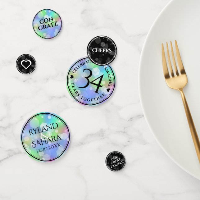 Confeti Elegante celebración del 34° Aniversario del Boda  (Grupo)
