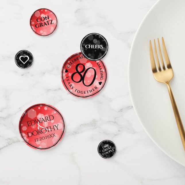 Confeti Elegante celebración del 80° Aniversario del Boda  (Grupo)