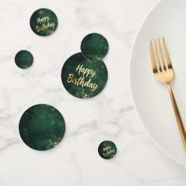 Confeti Elegante Día de Oro Verde y Faux