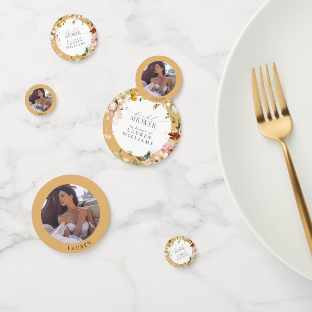 Confeti Elegante ducha marrón amarillo acuarela marrón (Grupo)