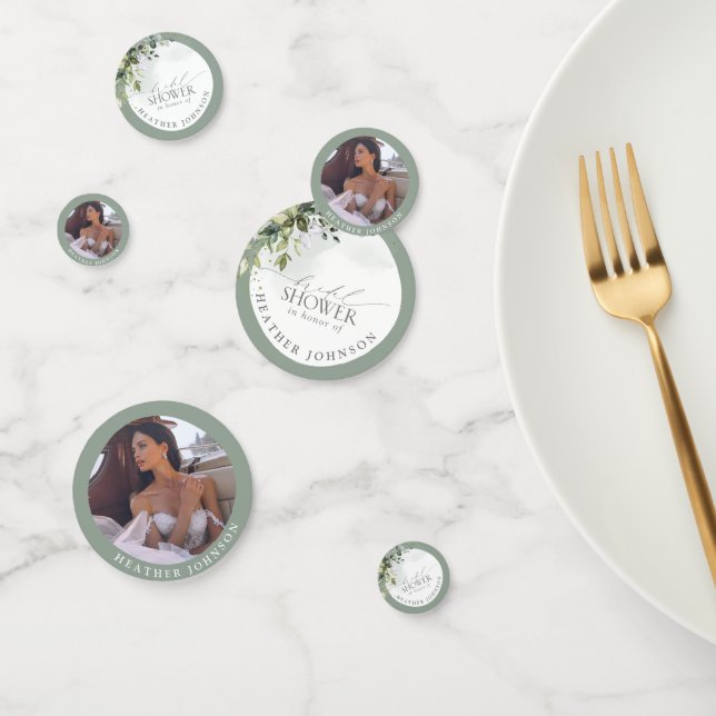 Confeti Elegante Eucalyptus Ducha Botánica Verde Bridal (Grupo)