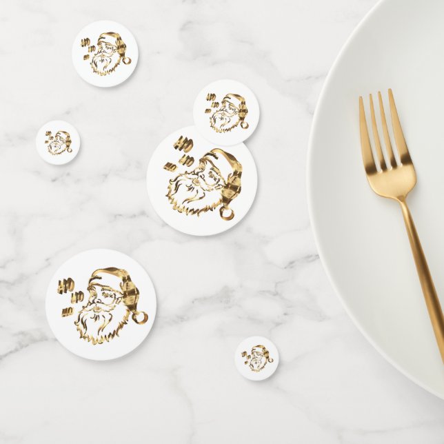 Confeti Elegante Faux Gold Papá Noel Navidad (Grupo)