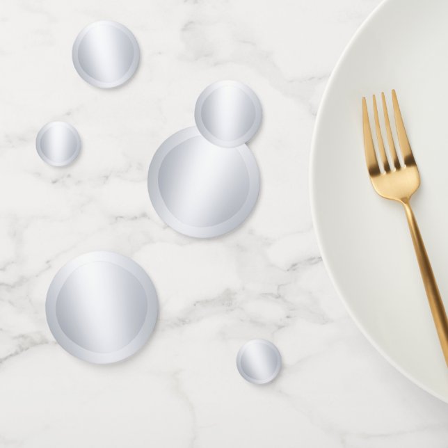 Confeti Elegante Faux Silver Metallic Look Moderno Templat (Grupo)