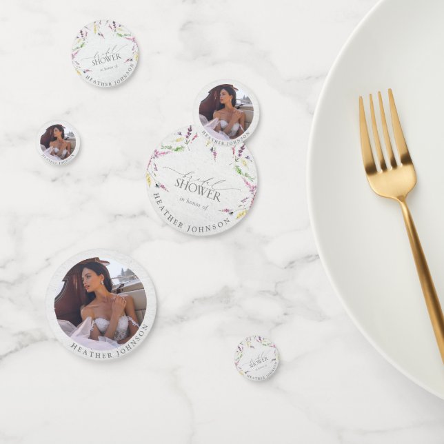 Confeti Elegante Flor Silvestre Acuarela Floral Bridal Sho (Grupo)