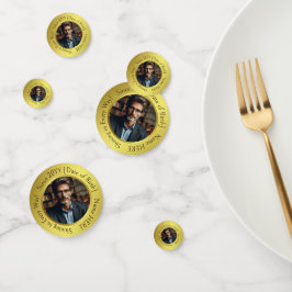 Confeti Elegante foto personalizada Oro brillante en todo 