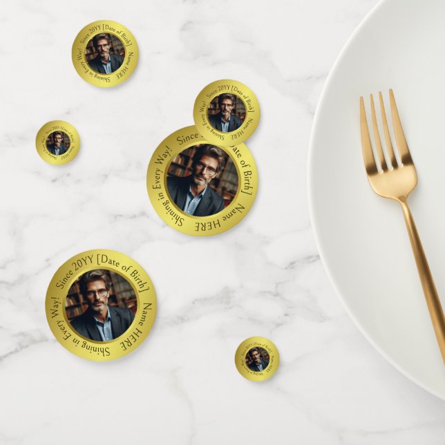 Confeti Elegante foto personalizada Oro brillante en todo  (Grupo)