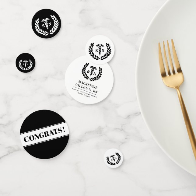 Confeti Elegante graduación de la escuela de Enfermería RN (Grupo)