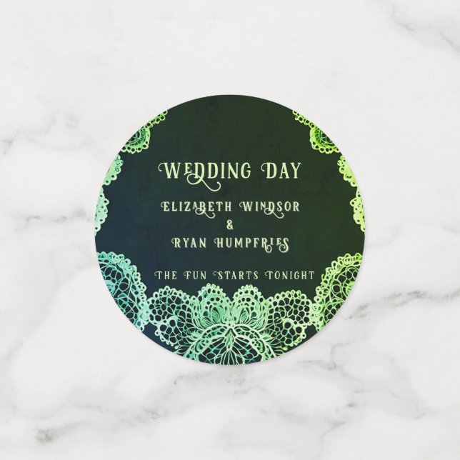 Confeti Elegante Lace" Boda Invitación Colección (Anverso pequeño)